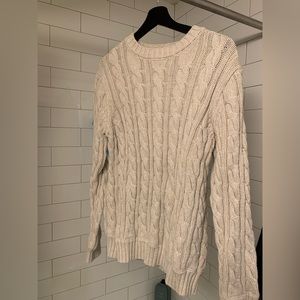 J. Crew Cotton White Cableknit sweater